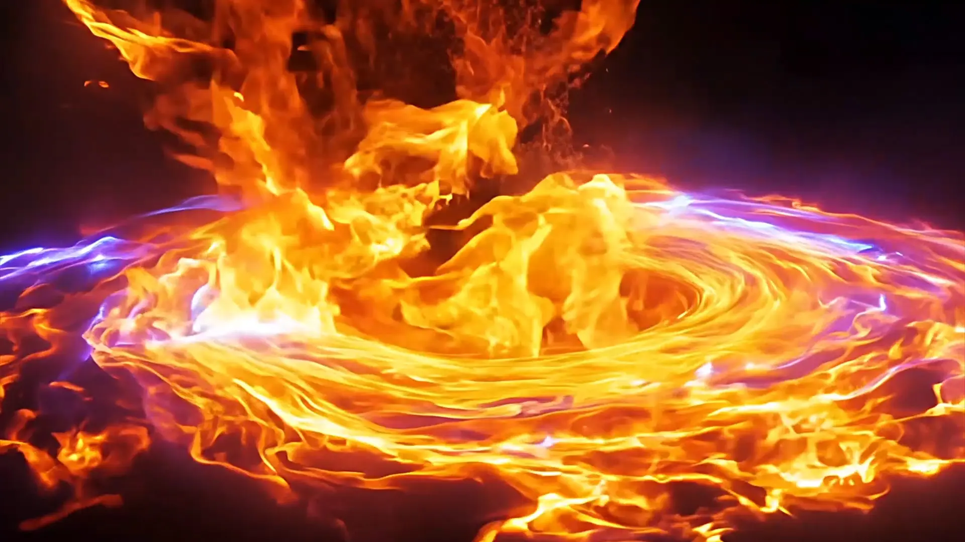 Intense Flame and Light Wave Background for Logo Reveals